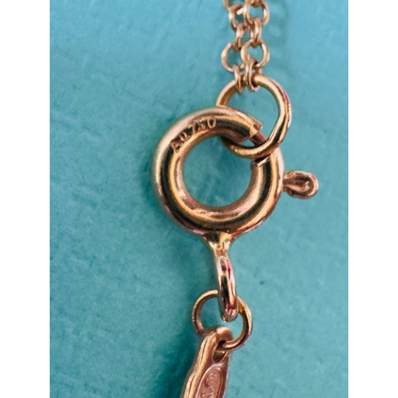 Tiffany & Co. 18k Rose Gold Small T Smile Pendant Necklace 16” Yo 18.1” - Picture 5 of 9
